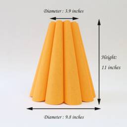 Handmade Scallop Orange Lampshade Cotton Linen Acrylic Decor - thumbnail 2
