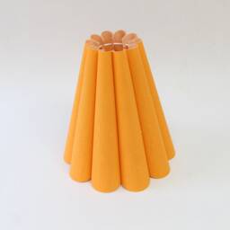 Handmade Scallop Orange Lampshade Cotton Linen Acrylic Decor - thumbnail 3