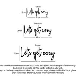 Let's Get Cosy Laser Cut Wooden Wall Quote - thumbnail 3