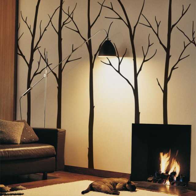 Large Winter Tree Wall Decal Set Living Room Decor - image 1