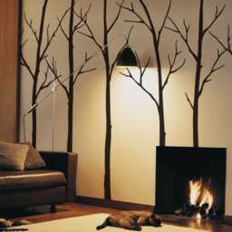 Large Winter Tree Wall Decal Set Living Room Decor - thumbnail 1