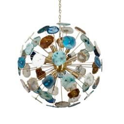 Mid Century Blue Agate Sputnik Chandelier , Modern Stellar Starburst Ceiling Light Lamp Dining Room 65cms 9 Light - thumbnail 2