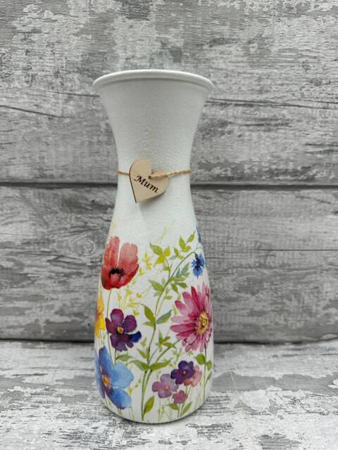 Mum Vase, Mam, Grandma, Nan, Nannies, Gift, Flowers, Mother's Day Gifts - Clear Varnish Finish - image 1
