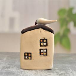 Tiny Ceramic Sculpture, Lovers Home Decor, Boho Small Clay House, Unique Ceramics, Ceramics & Pottery, Love - thumbnail 4