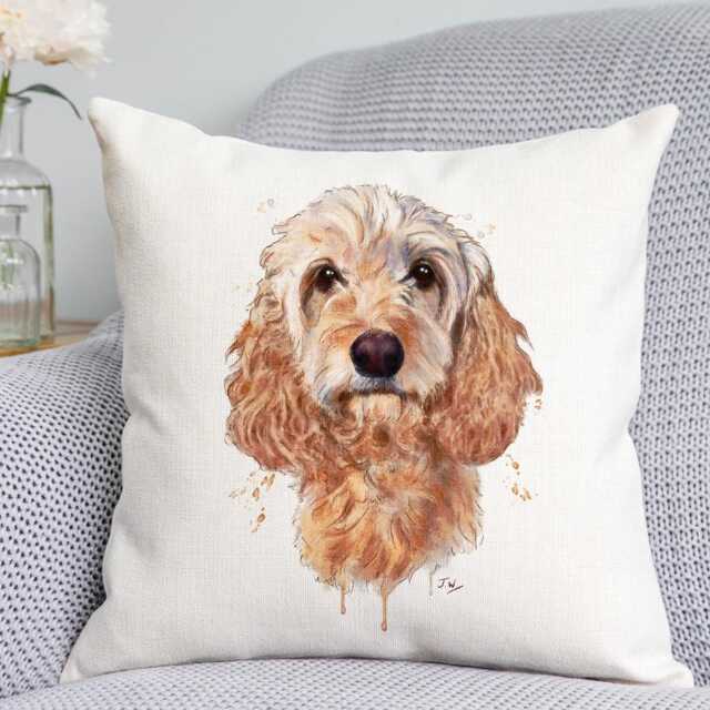 Cockapoo Cushion, Themed Gift, Cream Cockapoo, Owner Homeware, Dog Cushion, Cushion - image 1