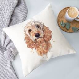 Cockapoo Cushion, Themed Gift, Cream Cockapoo, Owner Homeware, Dog Cushion, Cushion - thumbnail 3