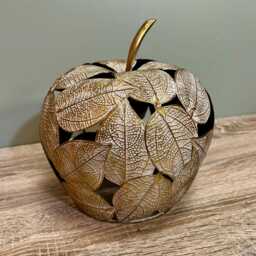 Metal Apple Candle Holder Large Tea Light Lantern Unique Home Decoration - thumbnail 2