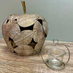 Metal Apple Candle Holder Large Tea Light Lantern Unique Home Decoration - thumbnail 3