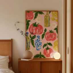 Tomato Pattern Poster, Mediterranean Kitchen Print, Food Wall Art - thumbnail 2