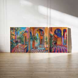 Set Of 3 Marrakech Posters, Morocco Prints, Moroccan Wall Art Set, Medina North Africa Travel Exotic Decor - thumbnail 2