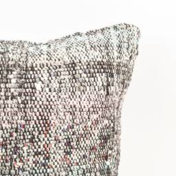 Handmade Turkish Kilim Pillow Embroidered Wool Cushion Cover - 18''x18'' - thumbnail 2