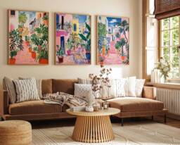 Set Of 3 Cadiz Travel Posters, Spain Prints, C??diz Floral Spanish Decor, Folk Art Poster, Wall Decor - thumbnail 1