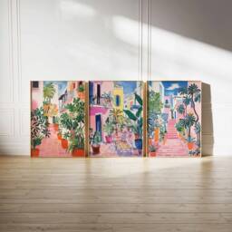 Set Of 3 Cadiz Travel Posters, Spain Prints, C??diz Floral Spanish Decor, Folk Art Poster, Wall Decor - thumbnail 2