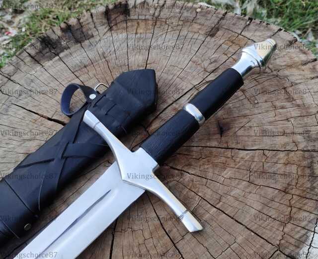 Handmade Medieval Sword, Long Viking Longford Sword With Scabbard, Anniversary Birthday Gift, Wall Hanging - image 1