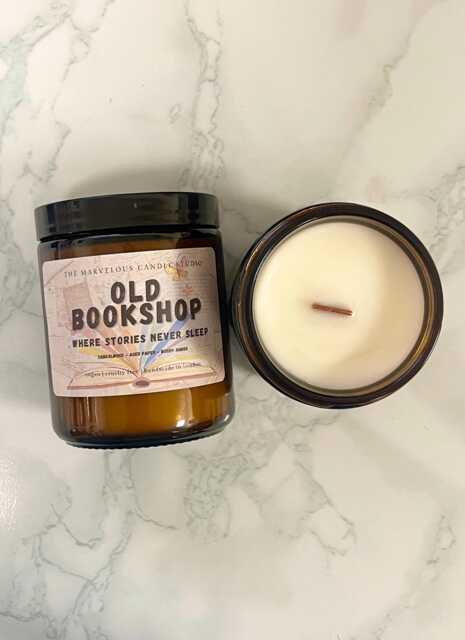 Old Bookshop Candle - Book Lover Sandalwood & Aged Paper Scent Bookish Gift Cozy Library For Readers - image 1