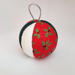 Series/Set Of 6 Christmas Baubles - Red Holly Handcrafted - thumbnail 4