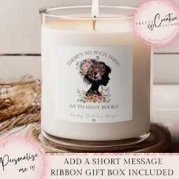Personalised Book Lover Scented Candle, Besties Birthday Gift, Friends Christmas Gifts For Her, Daughter Reading Bookish - thumbnail 1