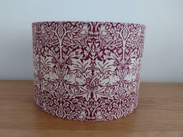 William Morris Lampshade Handmade With Brer Brother Rabbit Red Fabric - image 1