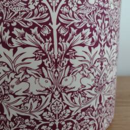 William Morris Lampshade Handmade With Brer Brother Rabbit Red Fabric - thumbnail 2