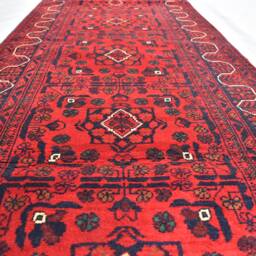 Handmade Wool Bokhara Runner Afghan Oriental Hallway Rug - 15.9x2.7 Ft - thumbnail 3
