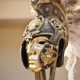 Bronze Finish Gladiator Helmet Roman Costume, Larp, Burning Man - thumbnail 2