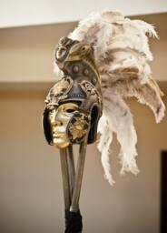 Bronze Finish Gladiator Helmet Roman Costume, Larp, Burning Man