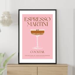 Espresso Martini Cocktail Art Print Poster - Party Signature Drink Sign Trendy Wall Decor Minimalist Elegant Retro Gift A5 A4 A3 - thumbnail 2