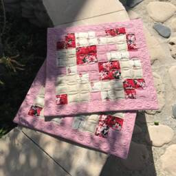 Set Two Pillow Decor Quilted Decorative Sofa Cushion Cotton Fabric Pillow, Elegant Cover Patchwork Soft Cushion, Valentine's Day Gift - thumbnail 3