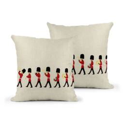 Changing Of The Guard Cushion - London Soldier Decorative Throw Pillow Mustard & Gray - thumbnail 1