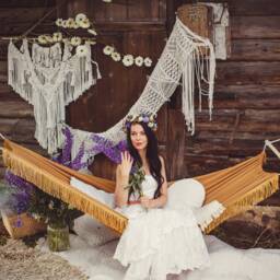 Fringed Hammock Adult Outdoor Garden Hamaca Camping Boho Porch Swing - thumbnail 2