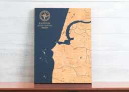 Bandon, Oregon Map - Engraved Wood Coastal Chart Wall Art Sign, Beach House Home Decor Nautical Print, Unique Personalized Family Gift - thumbnail 1