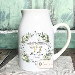Personalised Emerald Wedding Anniversary Cushion Anniversary Gift 55 55Th Cushion Ruby Diamond Silver - thumbnail 4