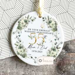 Personalised Emerald Wedding Anniversary Cushion Anniversary Gift 55 55Th Cushion Ruby Diamond Silver - thumbnail 3