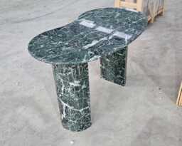 Handmade Green Marble Table, Natural Stone Kitchen Office Home Table - thumbnail 1