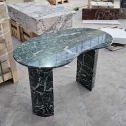 Handmade Green Marble Table, Natural Stone Kitchen Office Home Table - thumbnail 3