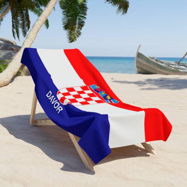 Croatia Beach Towel, Flag Towel, Of Croatia, Beach Country Gift, Tovel, Gift