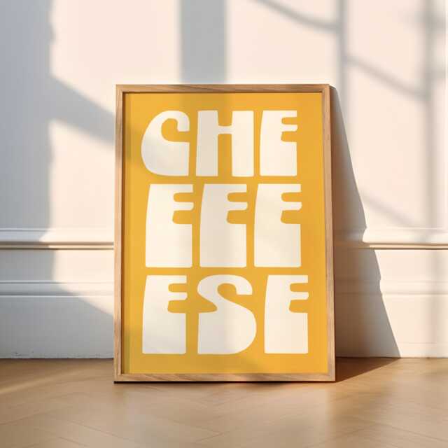 Cheese Print - Kitchen - Cheese Lover, Funny, Humour, Funky, Foodie, Food Pasta, Pizza, Mozzarella, Brie, Cheddar, Cafe, Bold, Trendy - image 1