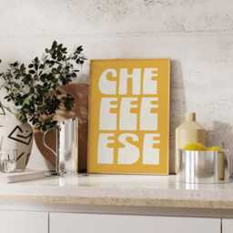 Cheese Print - Kitchen - Cheese Lover, Funny, Humour, Funky, Foodie, Food Pasta, Pizza, Mozzarella, Brie, Cheddar, Cafe, Bold, Trendy - thumbnail 2