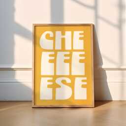Cheese Print - Kitchen - Cheese Lover, Funny, Humour, Funky, Foodie, Food Pasta, Pizza, Mozzarella, Brie, Cheddar, Cafe, Bold, Trendy - thumbnail 1
