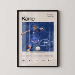 Harry Kane England Captain Poster, Football Stats Wall Art, Striker Print, Soccer Room Decor, Gift - thumbnail 1