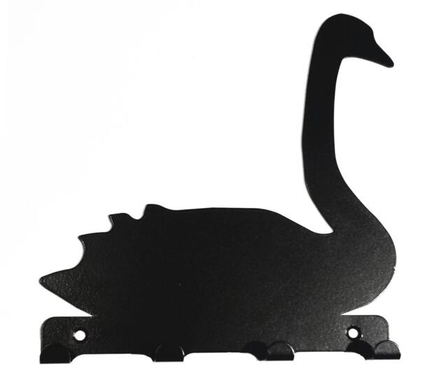 Swan Silhouette Key Hook Rack - Metal Wall Art