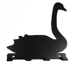 Swan Silhouette Key Hook Rack - Metal Wall Art