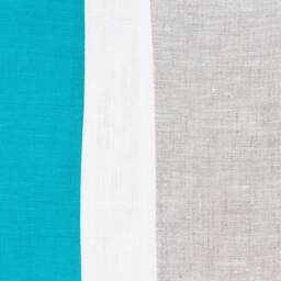 Color Block Pillow Cover in Turquoise/White/Beige. Lumbar Linen Cover. Body Case. Modern Sham. Throw Pillows. Boys Room - thumbnail 3