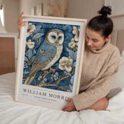 William Morris Print, Art, Exhibition Poster, Woodland Nursery Decor, Owl Gifts, Nature Wall Animal Prints - thumbnail 2