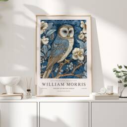 William Morris Print, Art, Exhibition Poster, Woodland Nursery Decor, Owl Gifts, Nature Wall Animal Prints - thumbnail 1