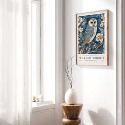 William Morris Print, Art, Exhibition Poster, Woodland Nursery Decor, Owl Gifts, Nature Wall Animal Prints - thumbnail 3