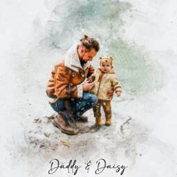 Watercolour Family Portrait, Father's Day Gift, Personalised Painting From Photo, Custom Print, Mother's Photo Art - thumbnail 3