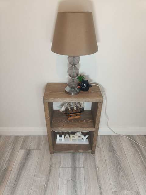 Brand New Handmade Rustic Wooden Bedside Table Two Shelves - Many Colours & Sizes - image 1
