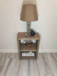 Brand New Handmade Rustic Wooden Bedside Table Two Shelves - Many Colours & Sizes - thumbnail 1