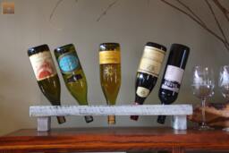 Rustic Distressed Wood Wine Rack - Personalized 5-Bottle Display